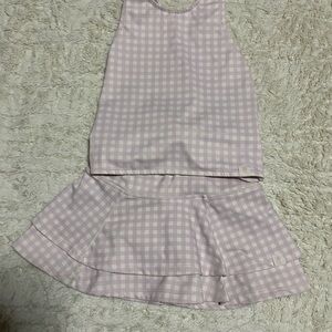 Sweet Honey - Purple Gingham Tank and Skirt Set